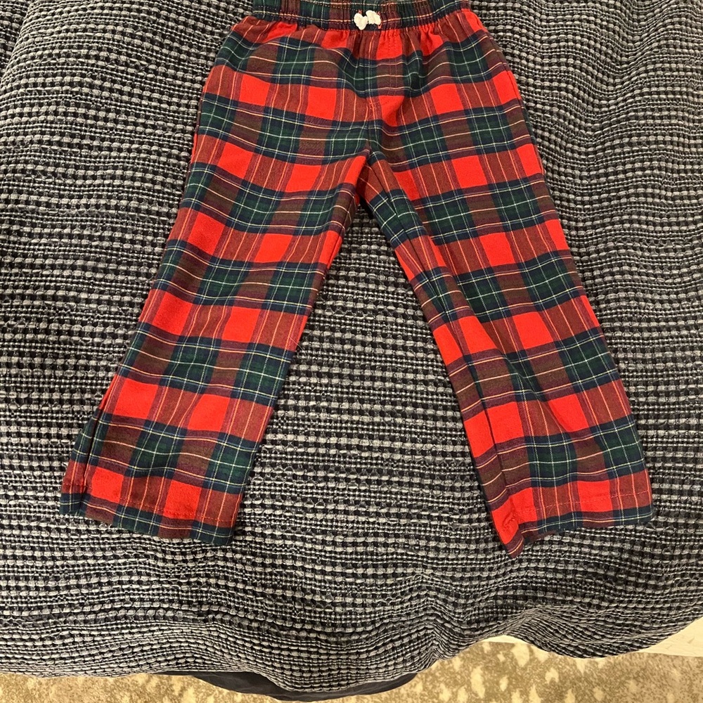 Plaid Kids Pajama Pants - Red and Green